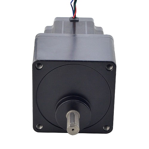 Nema 34 ステッパー バイポーラ L=97mm リア シャフト & ギア比 13:1 スパー ギアボックス付き