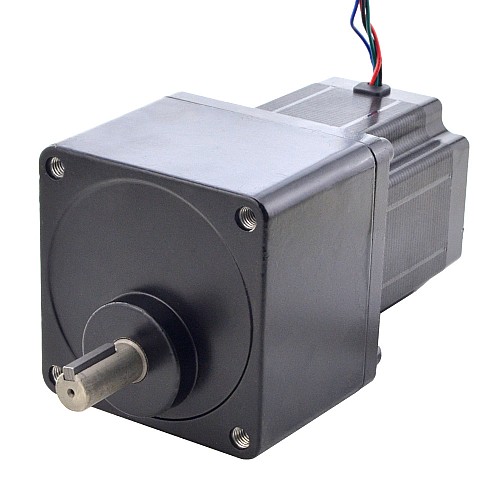 Nema 34 ステッパー バイポーラ L=97mm リア シャフト & ギア比 13:1 スパー ギアボックス付き
