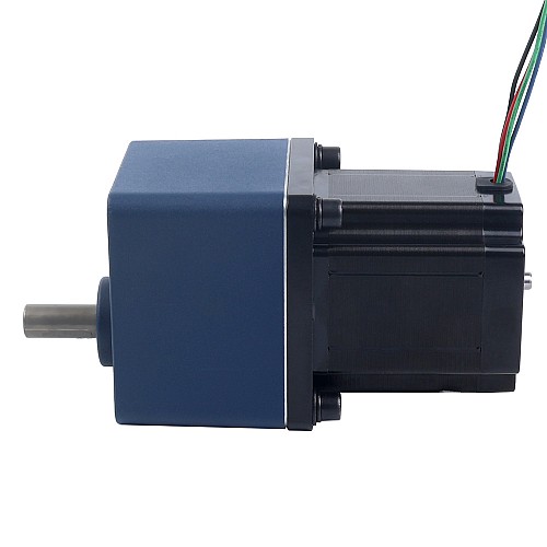 Nema 34 ステッパー バイポーラ L=97mm リアシャフト & ギア比 20:1 スパーギアボックス付き