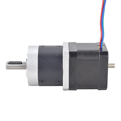 Nema 17 デュアル シャフト ステッピング モーター L=39mm ギア比 10:1 高精度遊星ギアボックス 9.5mm リア シャフト長 Nema 17 デュアル シャフト ステッピング モーター L=39mm ギア比 10:1 高精度遊星ギアボックス 9.5mm リア シャフト長