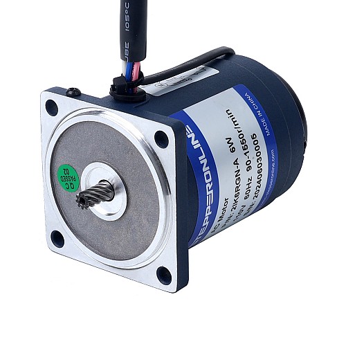 6W 110VAC 60Hz 9-155RPM 0.30Nm(42.48oz.in) フランジ 60mm 平歯車ボックス 単相 AC 可変速モーター - 2IK6RGN-A/2GN10K | StepperOnline