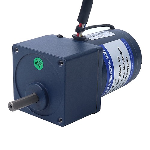 6W 220VAC 50Hz 0.9-13.5RPM 2.89Nm(409.26oz.in) フランジ 60mm 平歯車ボックス 単相 AC 可変速モーター - 2IK6RGN-C/2GN100K | StepperOnline