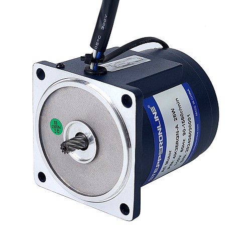 25W 110VAC 60Hz 0.5-8.61RPM 16.00Nm(2265.76oz.in) フランジ 80mm ライトアングルギアボックス単相AC可変速モーター - 4IK25RGN-A/4GN180RC | StepperOnline