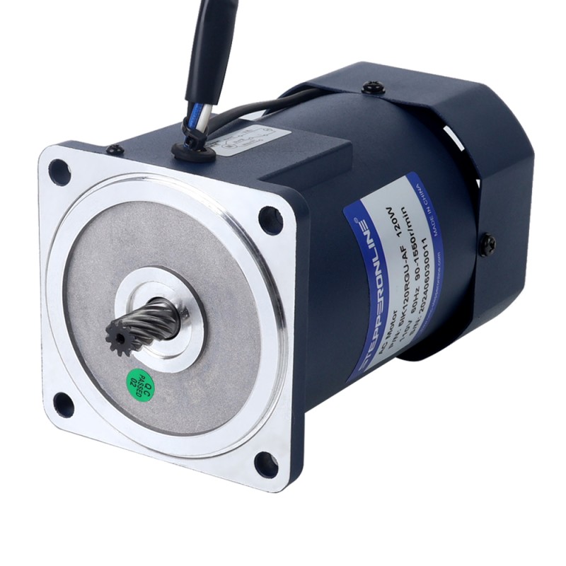 120W 110VAC 60Hz 0.9-15.5RPM 40.00Nm(5664.4oz.in) フランジ 90mm ライトアングルギアボックス単相AC可変速モーター - 5IK120RGU-AF/5GU100RT | StepperOnline
