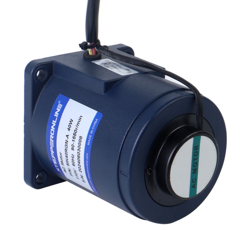 40W 110VAC 60Hz 4.5-77.5RPM 3.38Nm(478.65oz.in) フランジ 90mm 平歯車ボックス 単相 AC 可変速モーター - 5IK40RGN-A/5GN20K | StepperOnline