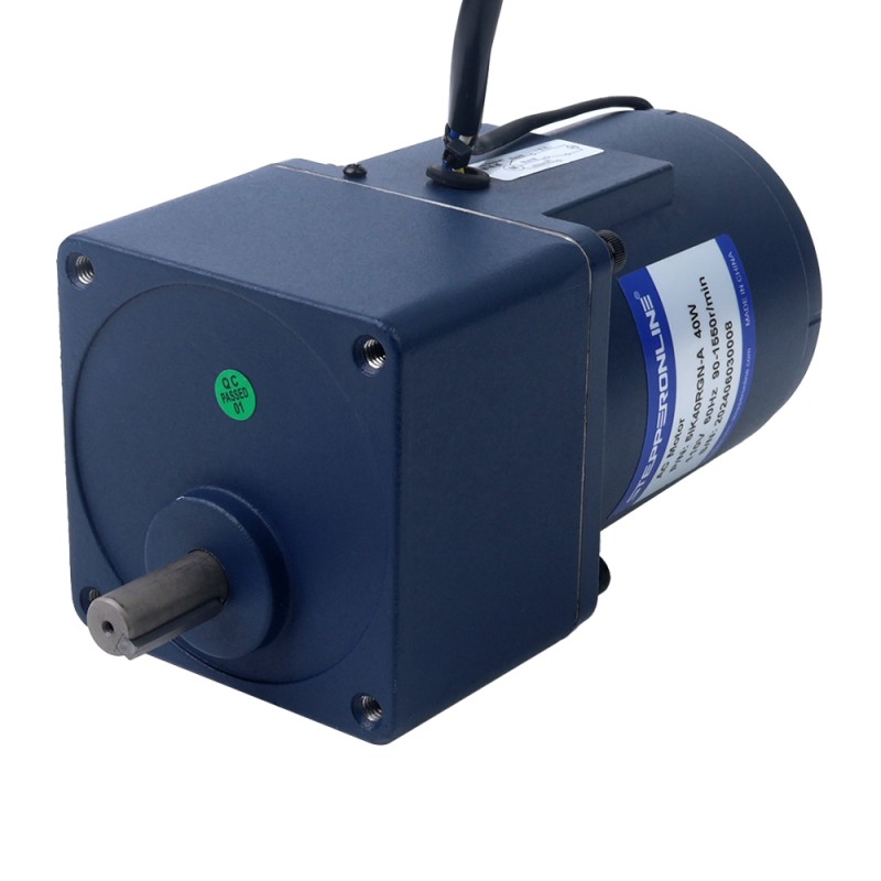 40W 220VAC 50Hz 1.8-27RPM 9.65Nm(1366.55oz.in) フランジ 90mm 平歯車ボックス 単相 AC 可変速モーター - 5IK40RGN-C/5GN50K | StepperOnline