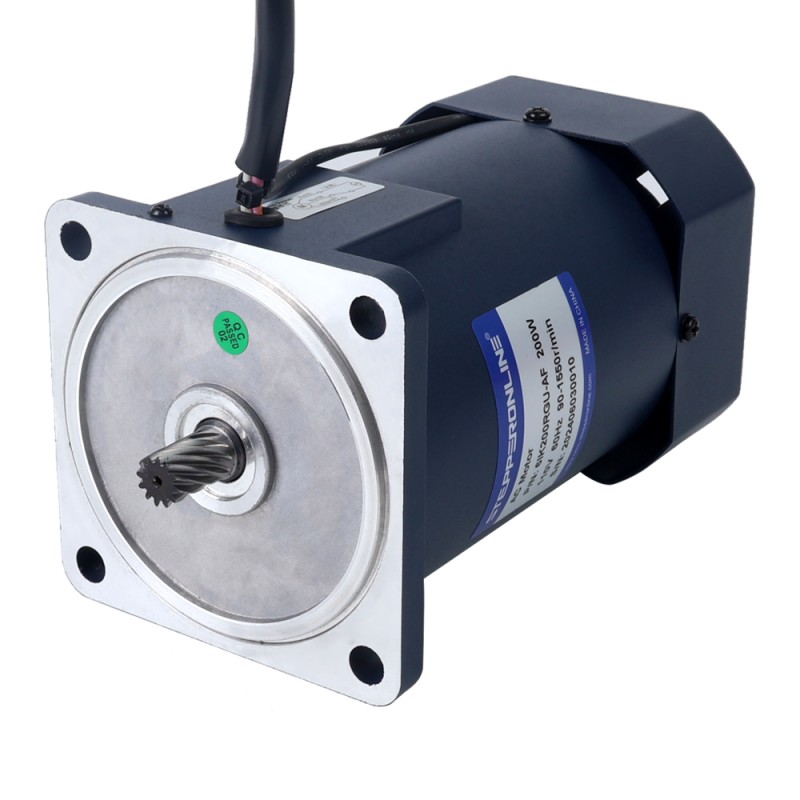 200W 110VAC 60Hz 0.9-15.5RPM 40.00Nm(5664.47oz.in) フランジ 104mm 平歯車ボックス 単相 AC 可変速モーター - 6IK200RGU-AF/6GU100K | StepperOnline
