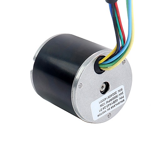 24V 3000RPM 0.04Nm 13W 1.00A Φ42x43mm BLDCモーター - 42BYA43-24-01 | StepperOnline
