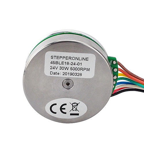 24V 5000RPM 0.05Nm 30W 1.6A Ф43.2x18mm外部ローターモーター