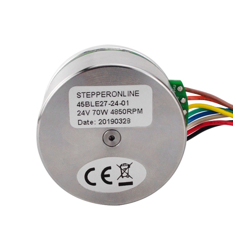 24V 4850RPM 0.13Nm 70W 3.6A Ф43.2x27mm外部ローターモーター