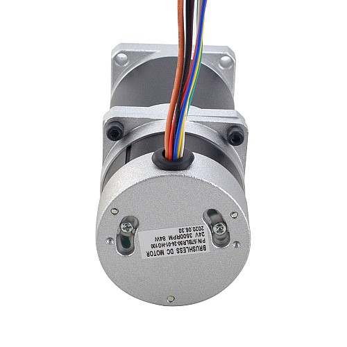 24V 84W 35RPM ギヤード ブラシレス DC モーター 14.95Nm(2117.09oz.in) 100:1 高精度ギアボックス