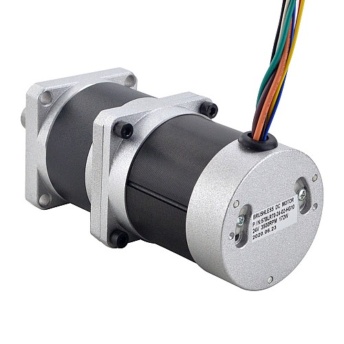 24V 172W 350RPM ギア付きブラシレス DC モーター 4.00Nm(566.45oz.in) 10:1 高精度ギアボックス