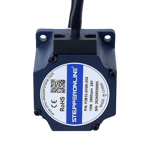 24V 84W 350RPM ギヤード ブラシレス DC モーター1.89Nm(267.65oz.in) 10:1 高精度ギアボックス 24V 15W 15RPM ギアボックス付きブラシレス DC モーター 3.00Nm(424.84oz.in) 200:1 平ギアボックス - F2B15-24GN-30S/2GN200K | StepperOnline