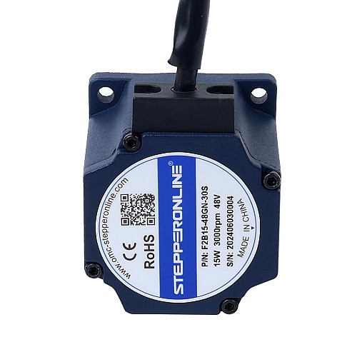 48V 15W 600RPM ギアボックス付きブラシレス DC モーター 0.19Nm(26.91oz.in) 5:1 平ギアボックス - F2B15-48GN-30S/2GN5K | StepperOnline