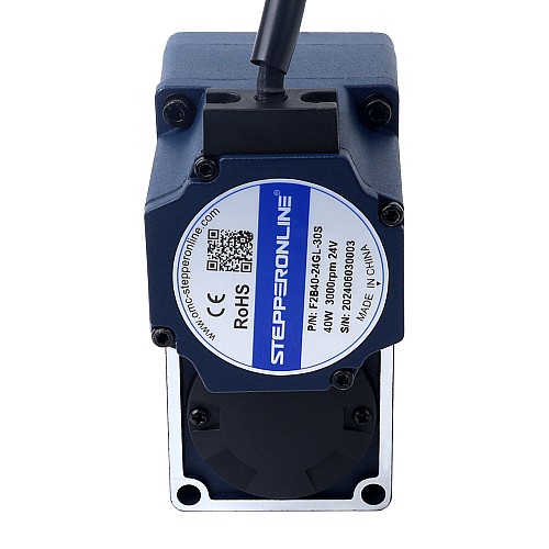 24V 40W 100RPM 2.80Nm(396.51oz.in) 30:1 ギア付きブラシレス DC モーター、平行中空シャフトギアボックス付き - F2B40-24GL-30S/2GL30RC | StepperOnline UK