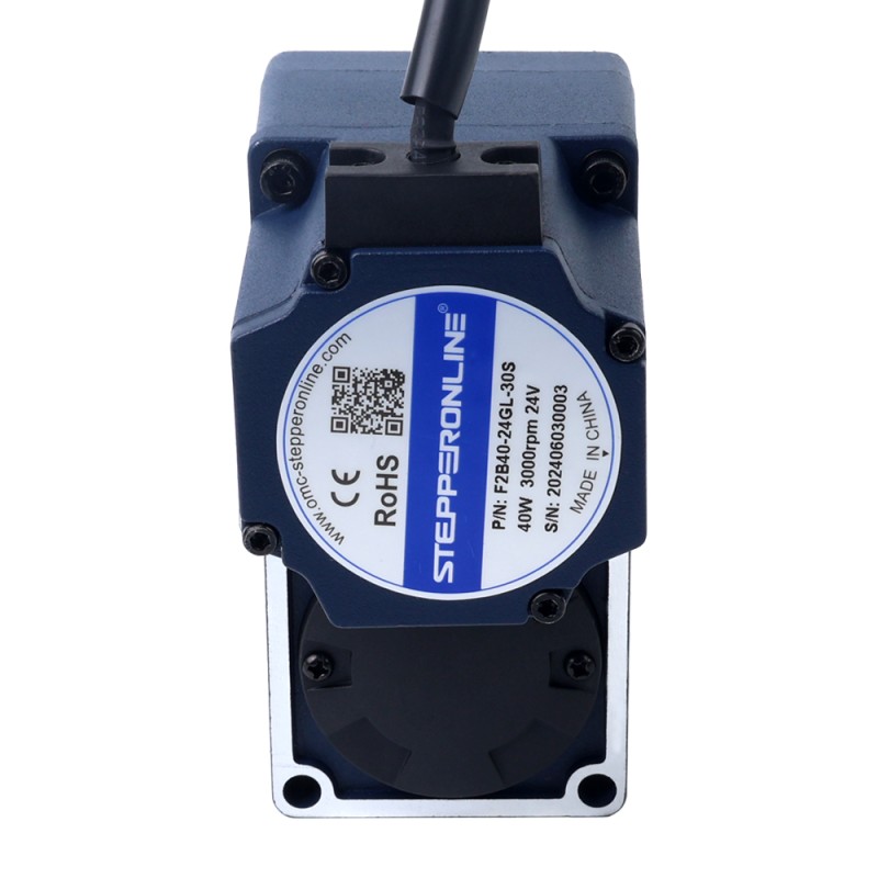24V 40W 100RPM 2.80Nm(396.51oz.in) 30:1 ギア付きブラシレス DC モーター、平行中空シャフトギアボックス付き - F2B40-24GL-30S/2GL30RC | StepperOnline UK
