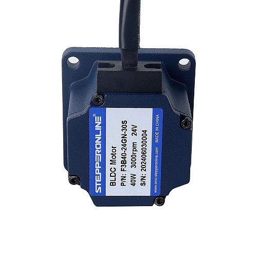 24V 84W 350RPM ギヤード ブラシレス DC モーター1.89Nm(267.65oz.in) 10:1 高精度ギアボックス 24V 40W 60RPM ギアボックス付きブラシレス DC モーター 4,65Nm(658,49oz.in) 50:1 平ギアボックス - F3B40-24GN-30S/3GN50K | StepperOnline