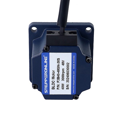 48V 40W 30RPM ギアボックス付きブラシレス DC モーター 5.00Nm(708.06oz.in) 100:1 平ギアボックス - F3B40-48GN-30S/3GN100K | StepperOnline
