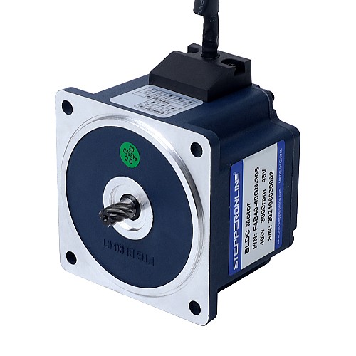 48V 40W 300RPM ギアボックス付きブラシレス DC モーター 1.03Nm(145.86oz.in) 10:1 平ギアボックス - F4B40-48GN-30S/4GN10K | StepperOnline
