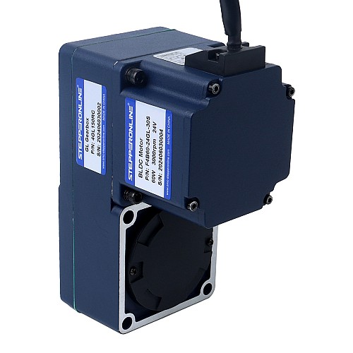 24V 60W 20RPM 21.00Nm(2973.84oz.in) 150:1 ギア付きブラシレス DC モーター、平行中空シャフトギアボックス付き - F4B60-24GL-30S/4GL150RC | StepperOnline UK