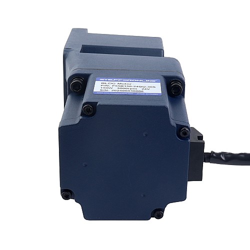 24V 150W 300RPM ギア付き BLDC モーター 3.41Nm(483.00oz.in) 10:1 直角ギアボックス - F55B150-24GU-30S/5GU10RC | StepperOnline