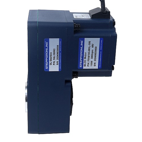 48V 150W 20RPM 50.00Nm(7080.58oz.in) 150:1 ギア付きブラシレス DC モーター、平行中空シャフトギアボックス付き - F55B150-48GL-30S/5GL150RC | StepperOnline UK