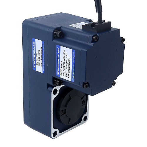 48V 150W 20RPM 50.00Nm(7080.58oz.in) 150:1 ギア付きブラシレス DC モーター、平行中空シャフトギアボックス付き - F55B150-48GL-30S/5GL150RC | StepperOnline UK
