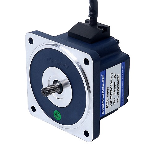 24V 60W 300RPM ギアボックス付きブラシレス DC モーター 1.55Nm(219.50oz.in) 10:1 平ギアボックス - F5B60-24GN-30S/5GN10K | StepperOnline