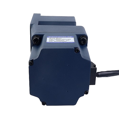 48V 200W 300RPM ギア付き BLDC モーター 4.53Nm(640.96oz.in) 10:1 直角ギアボックス - F6B200-48GU-30S/6GU10RC | StepperOnline