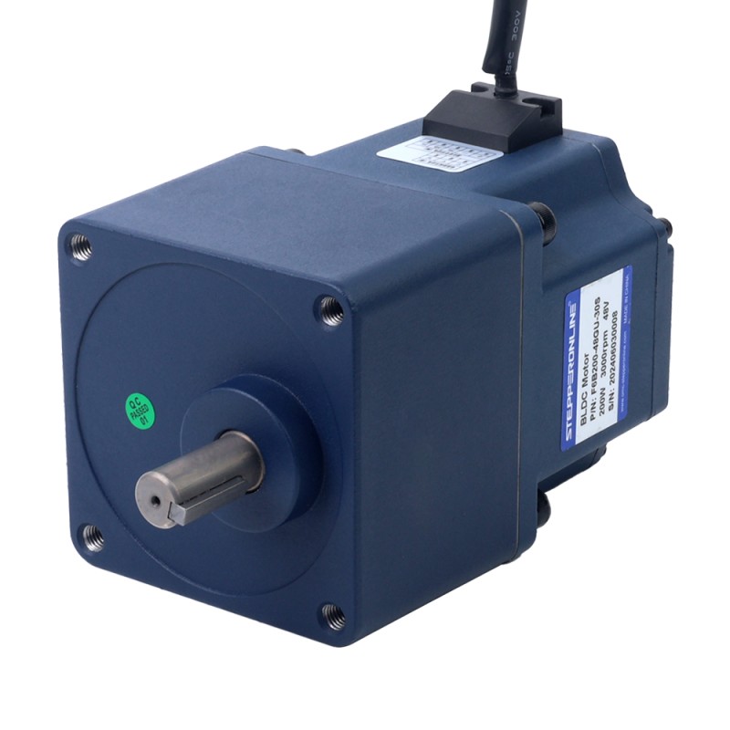 48V 200W 150RPM ギアボックス付きブラシレス DC モーター 8.40Nm(1189.54oz.in) 20:1 平ギアボックス - F6B200-48GU-30S/6GU20K | StepperOnline