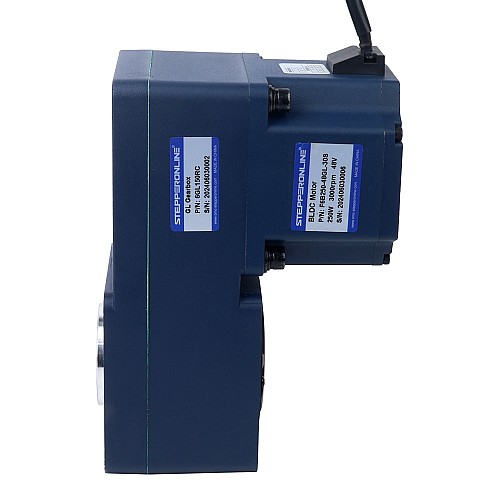 48V 250W 20RPM 70.00Nm(9912.82oz.in) 150:1 ギア付きブラシレス DC モーター、平行中空シャフトギアボックス付き - F6B250-48GL-30S/6GL150RC | StepperOnline UK