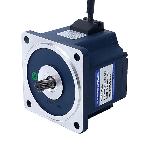 48V 250W 30RPM ギアボックス付きブラシレス DC モーター 40.00Nm(5664.48oz.in) 100:1 平ギアボックス - F6B250-48GU-30S/6GU100K | StepperOnline