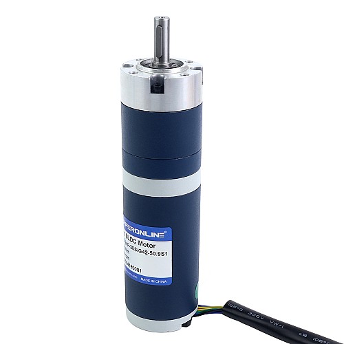 24V 30W 59RPM ギア付きブラシレスDCモーター 3.50Nm(495.64oz.in) 50.9:1 遊星ギアボックス - M42B30-24P-30S/G42-50.9S1 | StepperOnline