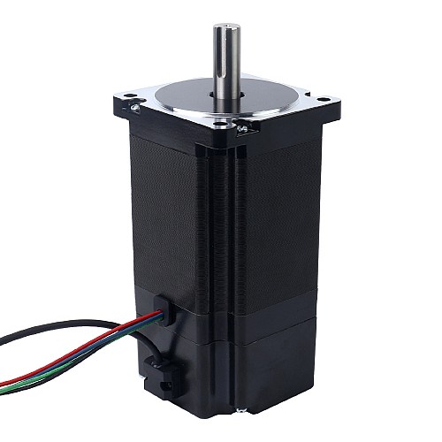 Nema 34 ステッピング モーター 8.5Nm (1203.70oz.in) 24V 6.8W 電磁ブレーキ付き - 34HS46-6004D-B700 | StepperOnline