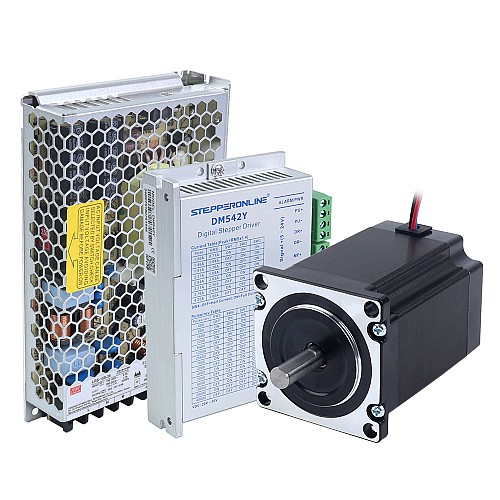 YSシリーズ 1軸 ステッパーキット 1.9Nm(269.06oz.in) Nema 23ステッパーモーター & ドライバー & 36V電源付き - 1-DM542Y-S19 | StepperOnline