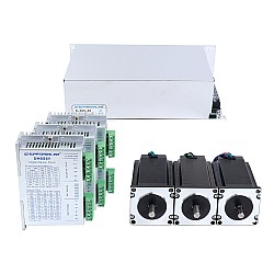 YSシリーズ 3軸 ステッパーキット 3.00Nm(424.83oz.in) Nema 23ステッパーモーター & ドライバー & 48V電源付き
