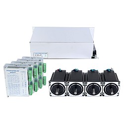YSシリーズ 4軸 ステッパーキット 1.9Nm(269.06oz.in) Nema 23ステッパーモーター & ドライバー & 48V電源付き