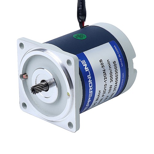 ブラシ付き 12V 10W 1.16Nm(164.27oz.in) 60RPM 50:1 スパーギアボックス DC ギアモーター付き - F2D10-12GN-30S/2GN50K | StepperOnline
