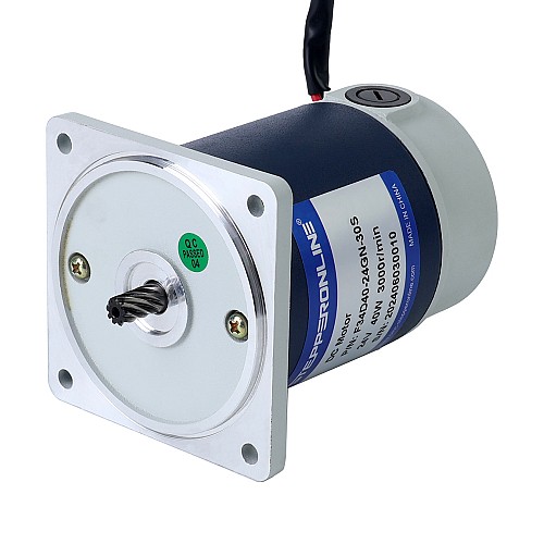 ブラシ付き 24V 40W 1.28Nm(181.26oz.in) 150RPM 20:1 スパーギアボックス DC ギアモーター付き - F34D40-24GN-30S/4GN20K | StepperOnline