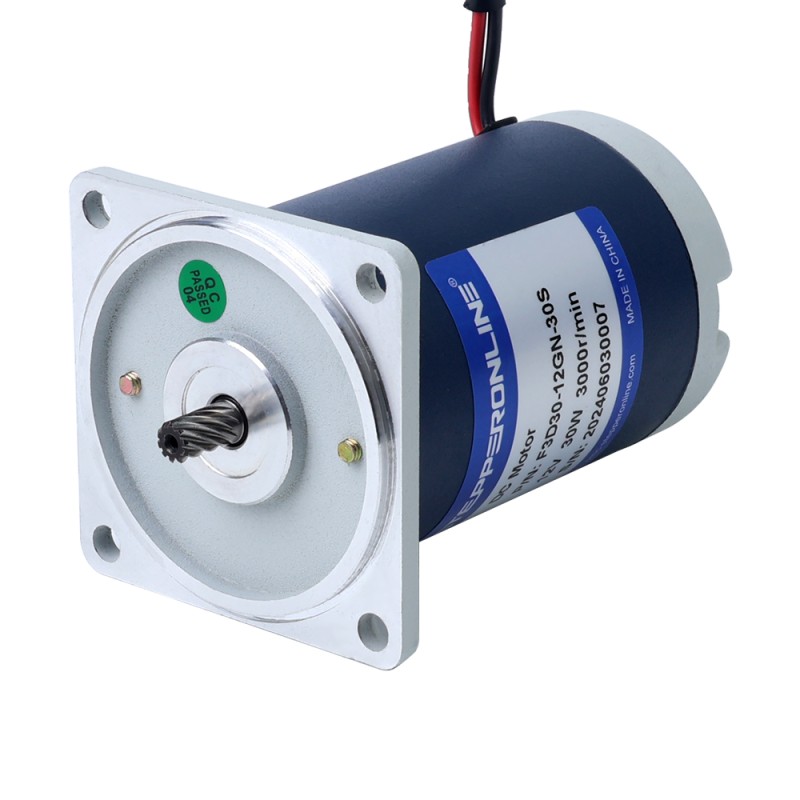 ブラシ付き 12V 30W 5.00Nm(708.06oz.in) 30RPM 100:1 スパーギアボックス DC ギアモーター付き - F3D30-12GN-30S/3GN100K | StepperOnline