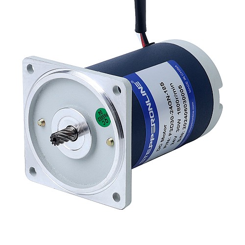 ブラシ付き 24V 30W 1.07Nm(151.52oz.in) 180RPM 10:1 スパーギアボックス DC ギアモーター付き - F3D30-24GN-18S/3GN10K | StepperOnline