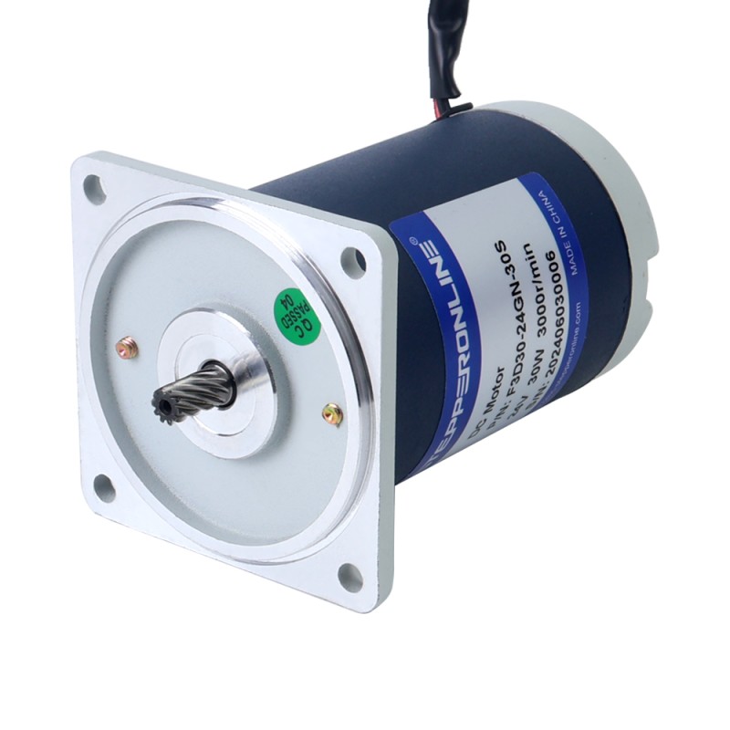 ブラシ付き 24V 30W 5.00Nm(708.06oz.in) 15RPM 200:1 スパーギアボックス DC ギアモーター付き - F3D30-24GN-30S/3GN200K | StepperOnline