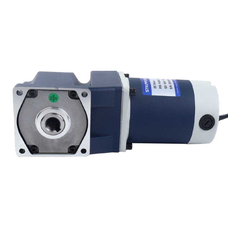 ブラシ付き 12V 60W 8.00Nm(1132.90oz.in) 30RPM 、 100:1 直角ギアボックス DC ギアモーター付き - F4D60-12GN-30S/4GN100RC | StepperOnline