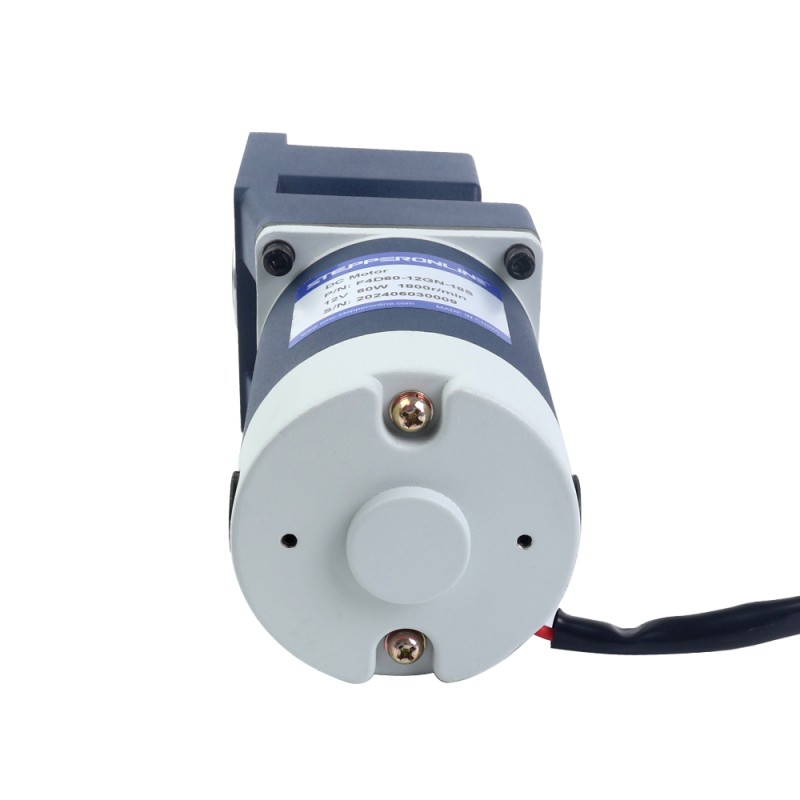 ブラシ付き 12V 60W 8.00Nm(1132.90oz.in) 30RPM 、 100:1 直角ギアボックス DC ギアモーター付き - F4D60-12GN-30S/4GN100RC | StepperOnline