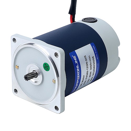 ブラシ付き 12V 60W 0.77Nm(109.04oz.in) 600RPM 5:1 スパーギアボックス DC ギアモーター付き - F4D60-12GN-30S/4GN5K | StepperOnline