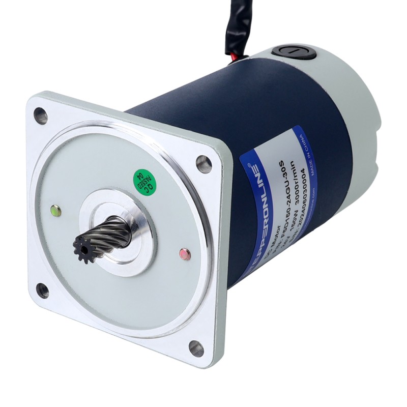 ブラシ付き 24V 150W 4.78Nm(676.9oz.in) 300RPM 10:1 スパーギアボックス DC ギアモーター付き - F5D150-24GU-30S/5GU10KB | StepperOnline