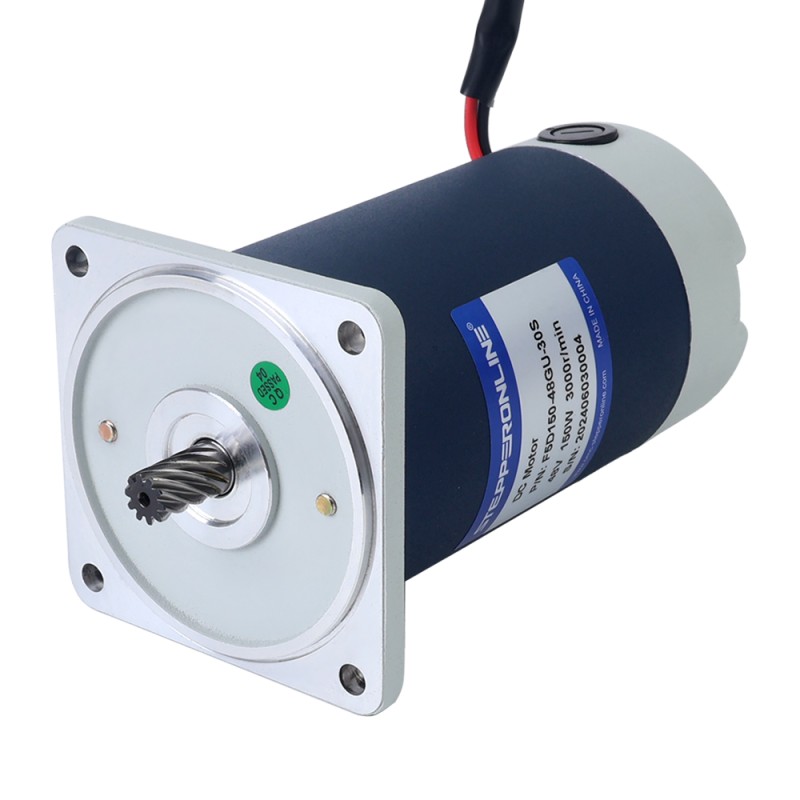ブラシ付き 48V 150W 20.00Nm(2832.23oz.in) 15RPM 200:1 スパーギアボックス DC ギアモーター付き - F5D150-48GU-30S/5GU200KB | StepperOnline