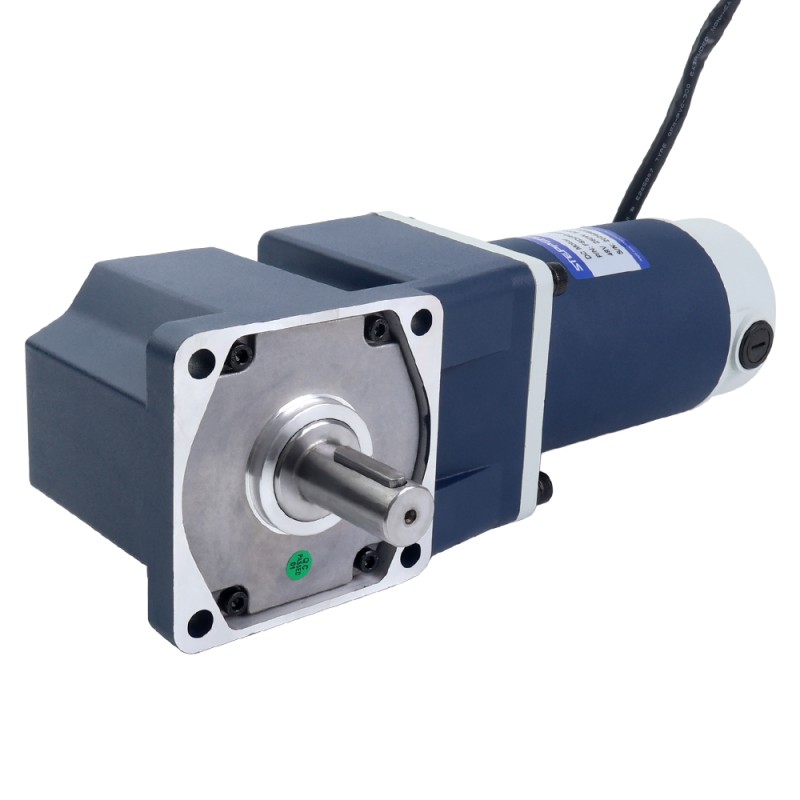 ブラシ付き 48V 250W 8.43Nm(1193.79oz.in) 200RPM 、 15:1 直角ギアボックス DC ギアモーター付き - F6D250-48GU-30S/6GU15RT | StepperOnline