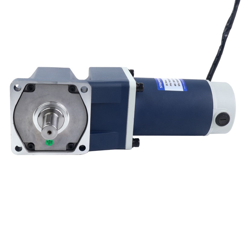 ブラシ付き 48V 250W 8.43Nm(1193.79oz.in) 200RPM 、 15:1 直角ギアボックス DC ギアモーター付き - F6D250-48GU-30S/6GU15RT | StepperOnline