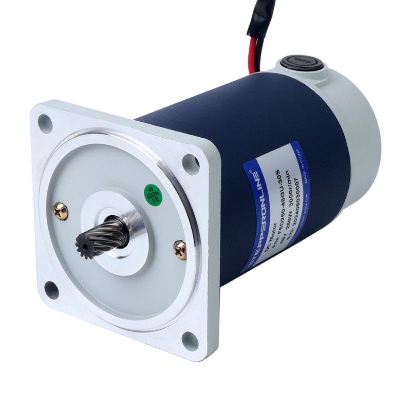 ブラシ付き 48V 250W 1.93Nm(273.31oz.in) 999RPM 3:1 スパーギアボックス DC ギアモーター付き - F6D250-48GU-30S/6GU3K | StepperOnline